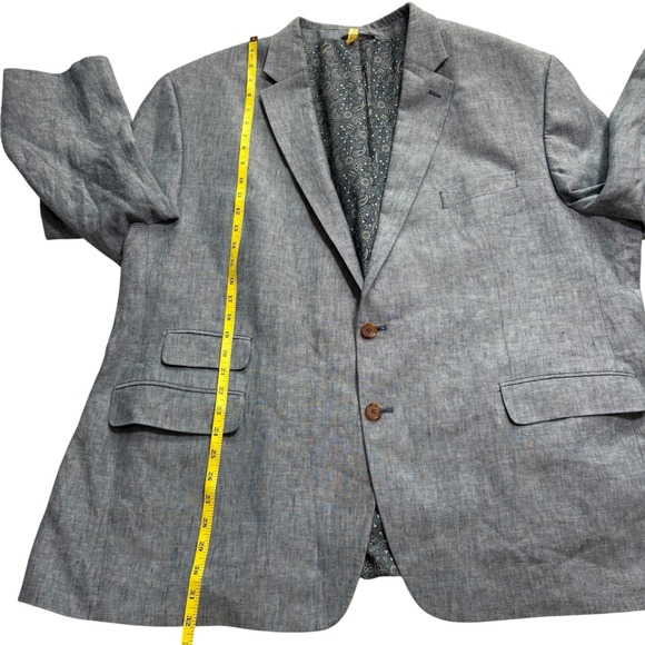 Ralph Ralph Lauren Mens Linen Blazer Blue Paisley Lined Sport Coat Jacket 52R - Picture 5 of 10